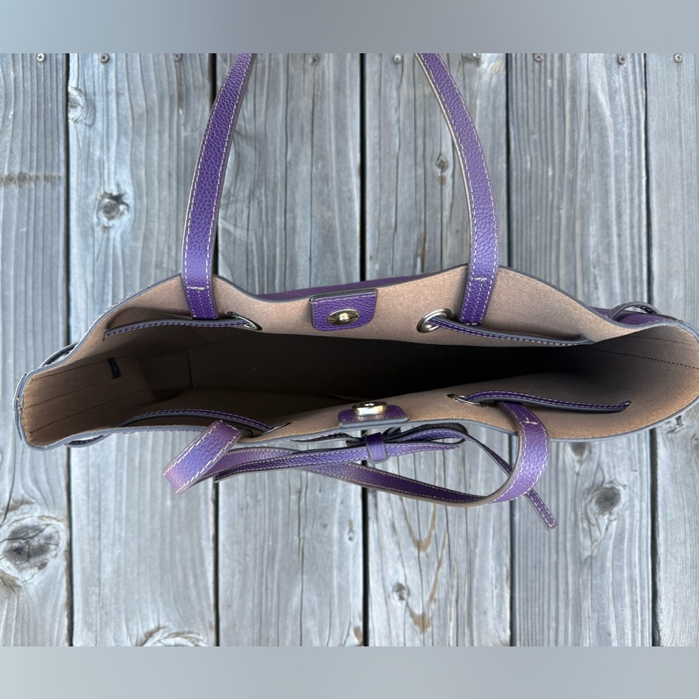 Furla Pebbled Leather Tote (Purple) - Picture 3 of 9